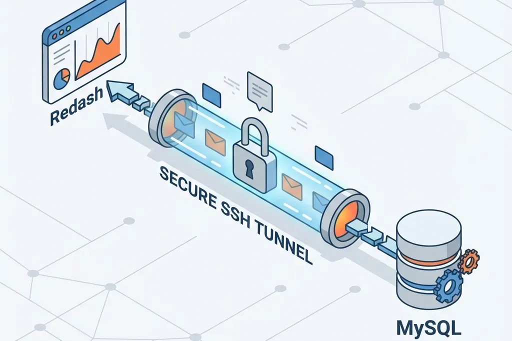 Redash and docker, setting up an ssh tunnel for a database connection