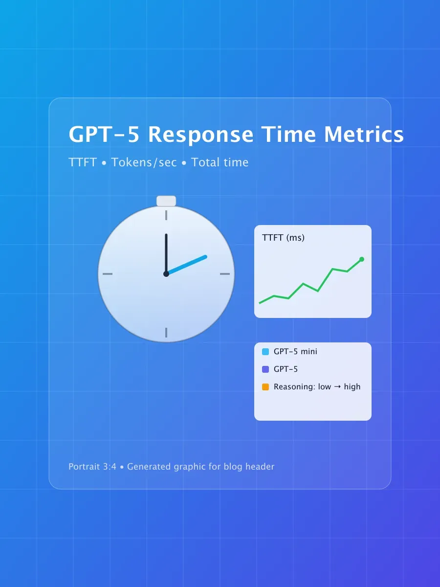 Average response time metrics for OpenAI GPT‑5 models (by reasoning level)