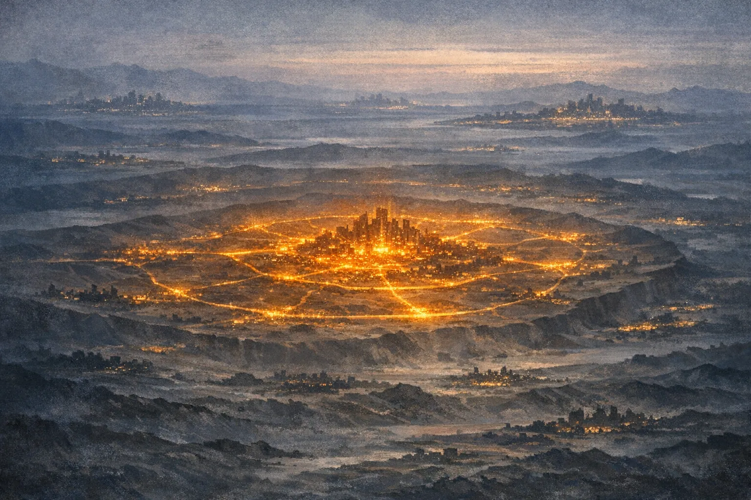 Abstract illustration of a tiered world with core and peripheral access to frontier AI