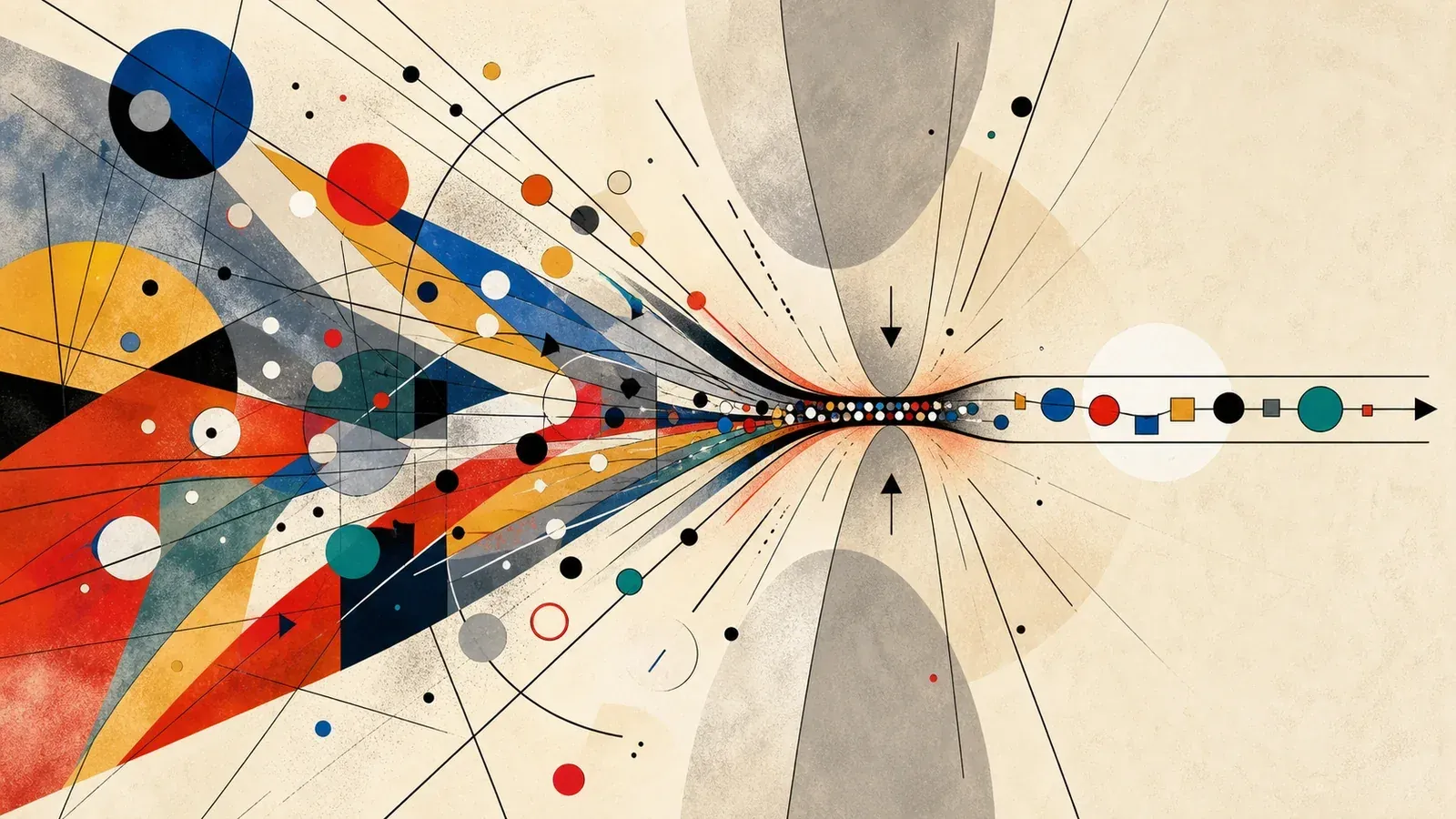 Abstract illustration of hidden review and validation work becoming the delivery bottleneck