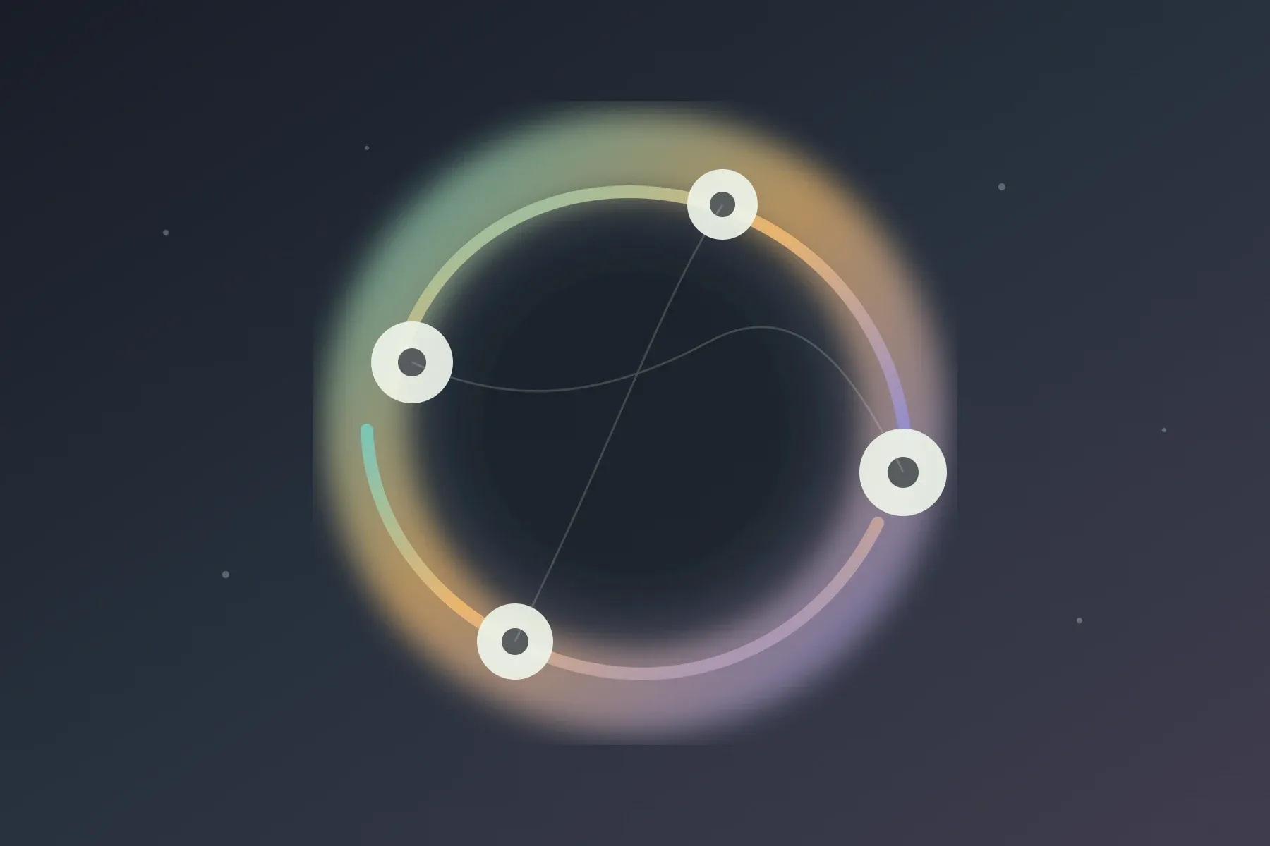 Abstract illustration of an agent verification loop passing through app, database, queue, and browser checks